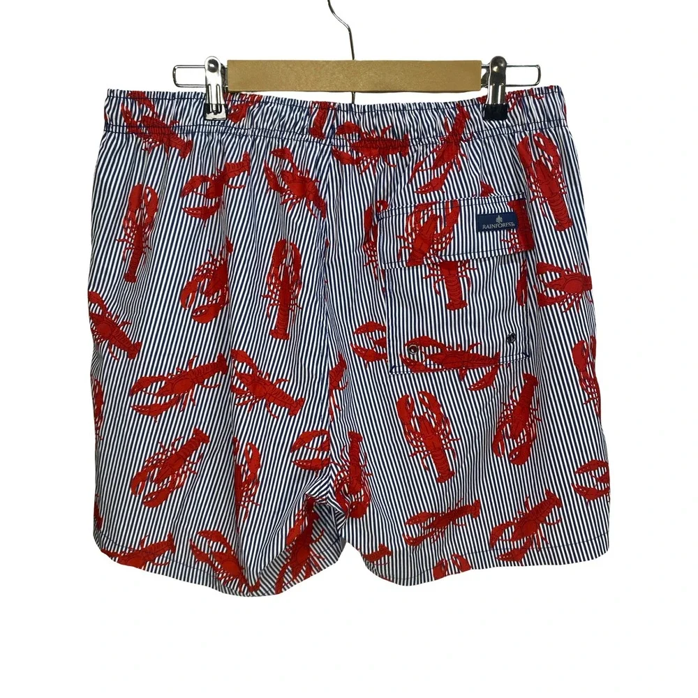 Men's Rainforest‎ Swim Shorts XL Lobster Print Nautical 6